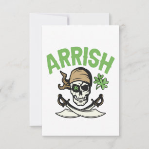 Arrish Irish Pirate Funny St Patrick's Day Gift Thank You Card