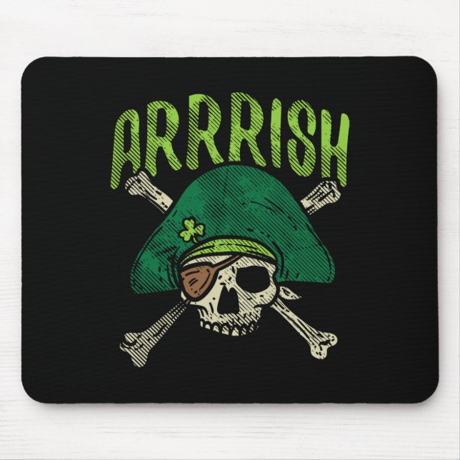 Arrish Irish Pirate Skull Leprechaun St Patricks D Mouse Pad (Front)