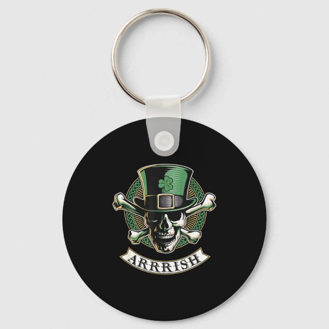 Arrish Irish Rate St Patricks Day, Rate Men Funny  Keychain (Front)