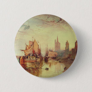 Arrival of a Packet Boat by Joseph Turner 2 Inch Round Button