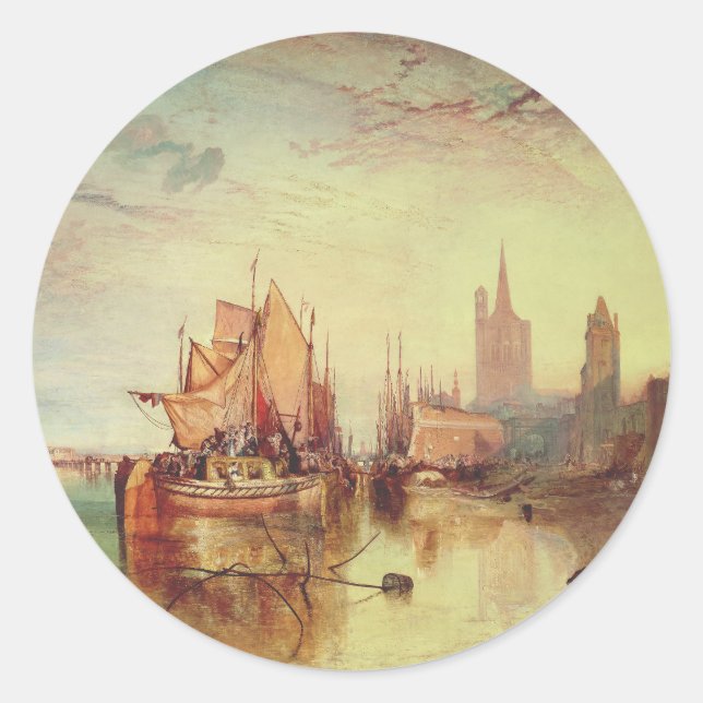 Arrival of a Packet Boat by Joseph Turner Classic Round Sticker (Front)
