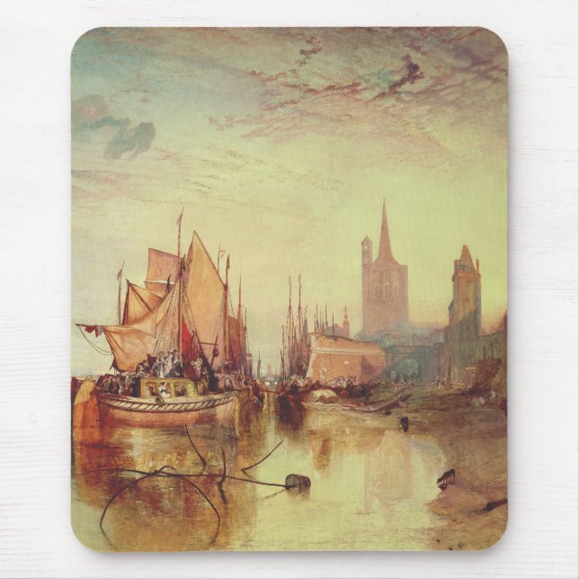 Arrival of a Packet Boat by Joseph Turner Mouse Pad (Front)