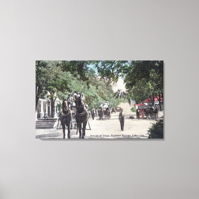 Arrival of a StagecoachHighland Springs, CA Canvas Print (Front)
