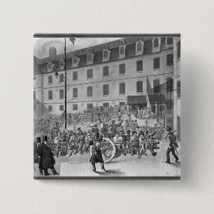 Arrival of the convicts at Bicetre 2 Inch Square Button