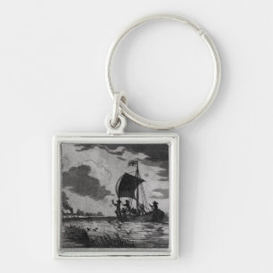 Arrival of the English at Roanoke Keychain