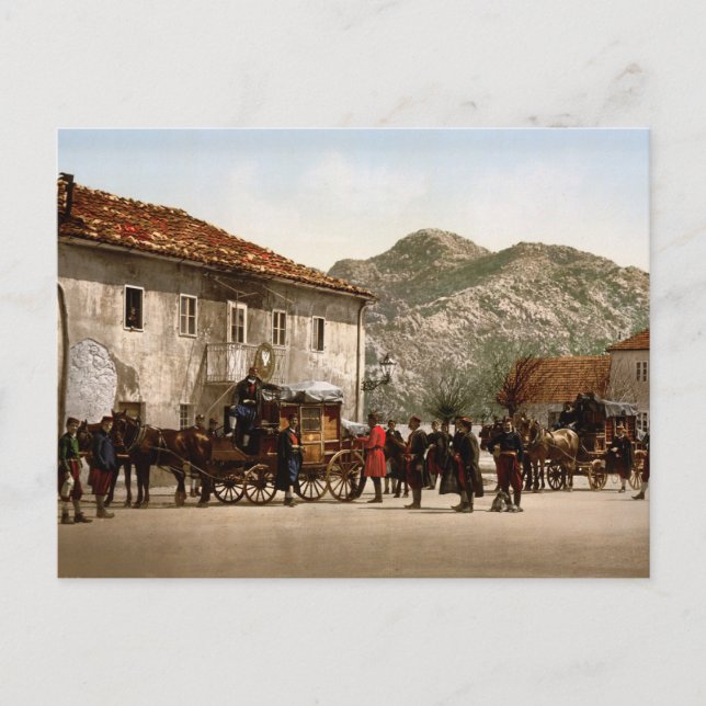 Arrival of the post Cetinje Montenegro Postcard (Front)