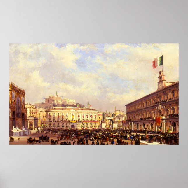 Arrival of Vittorio Emanuele II in Naples Poster (Front)