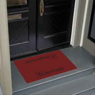 Arrivals Departures Door Mat