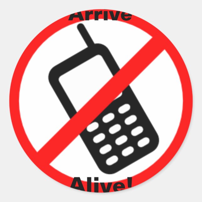 Arrive Alive! Small Round Sticker (Front)