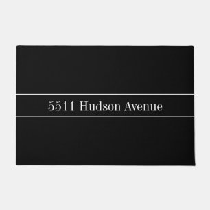 Arrived Black and White Minimalist Street Address Doormat