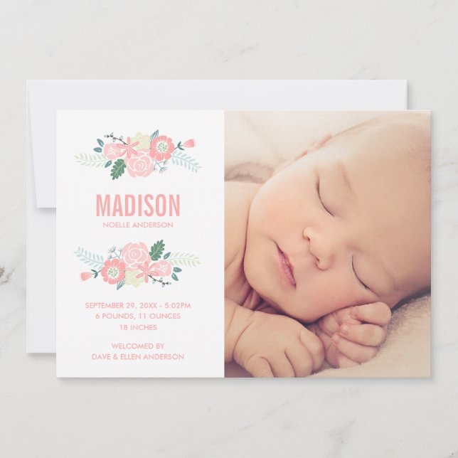 Arrivée douce | Faire-part de naissance (Devant)