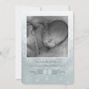 Arrivée hivernale Faire-part de naissance photo ve