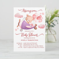 Arriving soon tiny pilot pink teddy bear