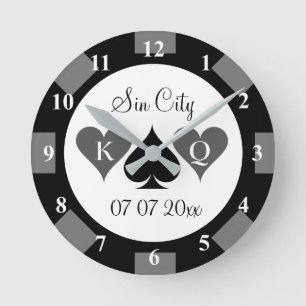Arrondi casino puce horloge de mariage personnalis