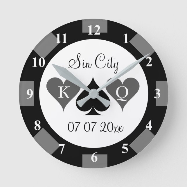 Arrondi casino puce horloge de mariage personnalis (Recto)