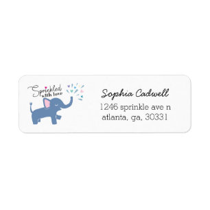Arrosé avec l'adresse de retour d'éléphant mign