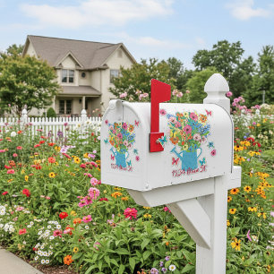 Arrosoir fleurs autocollant pour boîte aux lettres