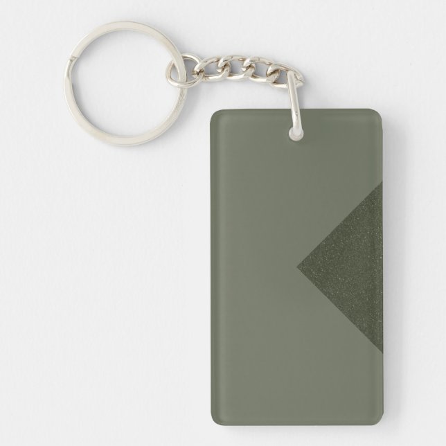 Arrow Accent Moss Green Keychain – Customizable (Front)