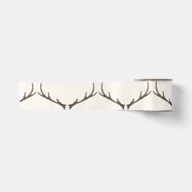 Arrow and Antler Rustic Chic Cream & Blue Satin Ribbon (Front)