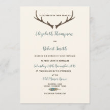 Arrow and Antler Rustic Chic Wedding Cream & Blue