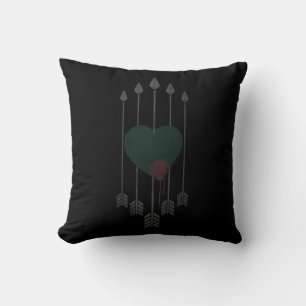 Arrow   Arrows Shot Through Heart Throw Pillow