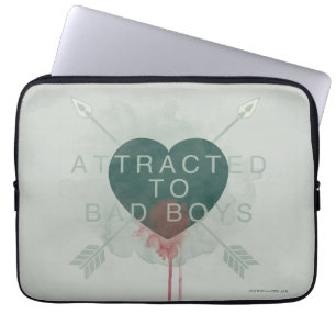 Arrow   "Attracted To Bad Boys" Pierced Heart Laptop Sleeve