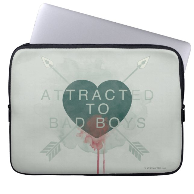 Arrow | "Attracted To Bad Boys" Pierced Heart Laptop Sleeve (Front)