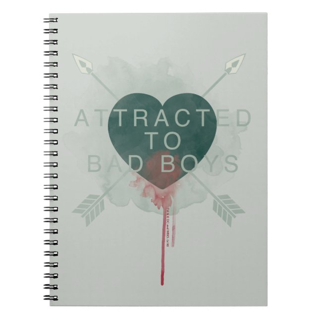 Arrow | "Attracted To Bad Boys" Pierced Heart Notebook (Front)
