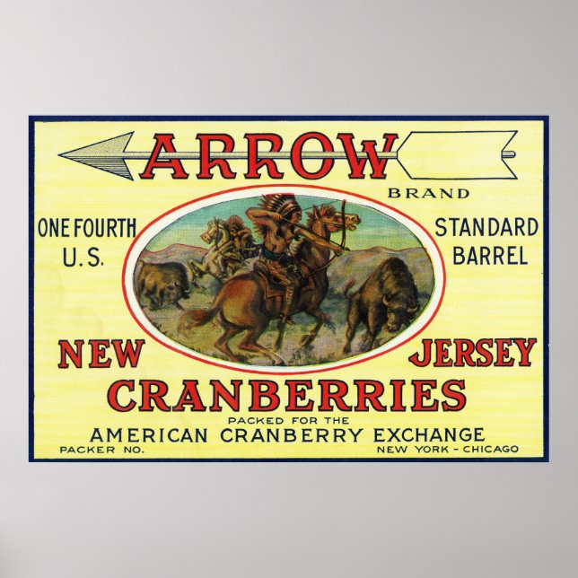 Arrow Brand Cranberry Label Poster (Front)