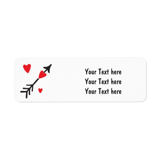Arrow de coeur Valentine Étiquettes de adresse mig (Devant)