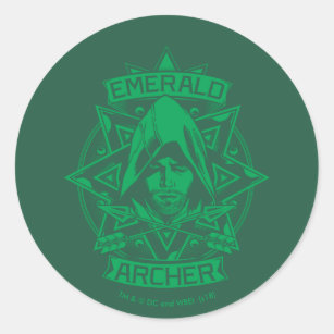 Arrow   Emerald Archer Graphic Classic Round Sticker