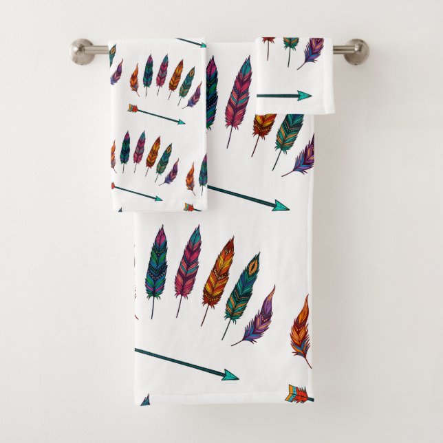 arrow & feathers bath towel set (Insitu)
