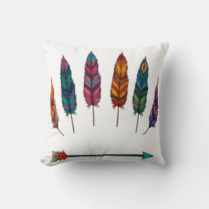 arrow & feathers throw pillow