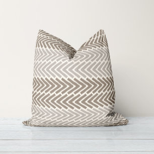 Arrow Flow Taupe Grey Throw Pillow