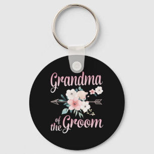 Arrow Flower Happy Grandma Of The Groom Bride Husb Keychain
