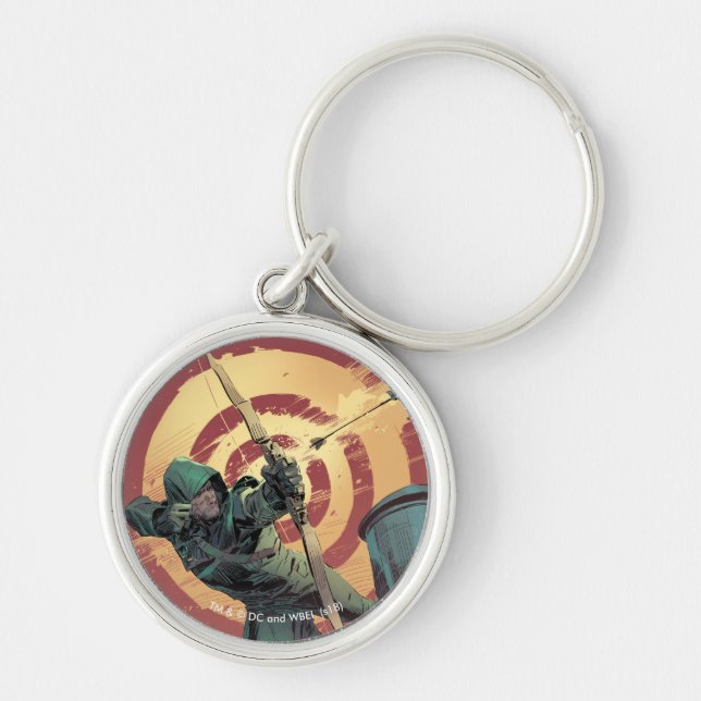Arrow | Green Arrow Fires From Rooftop Keychain (Front)