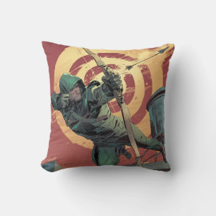 Arrow Green Arrow Fires From Rooftop Throw Pillow