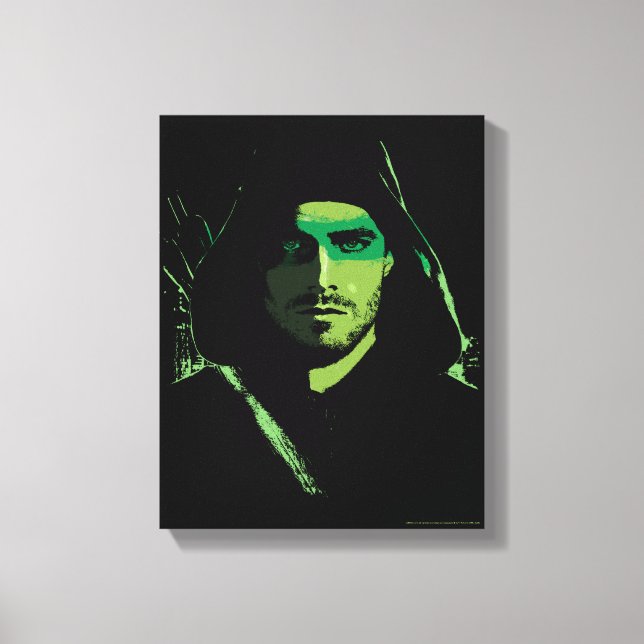 Arrow | Green Arrow Green Stylized Cutout Canvas Print (Front)