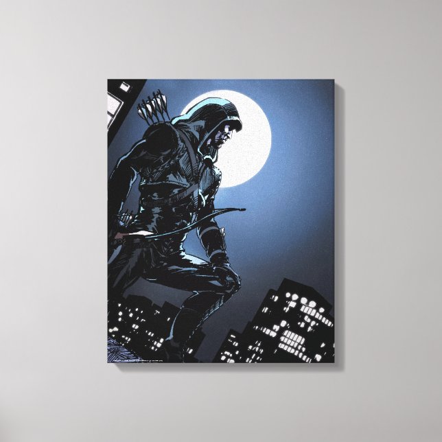 Arrow | Green Arrow In Moonlight Canvas Print (Front)