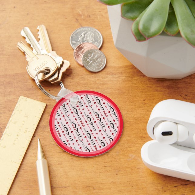 Arrow, Heart & Love Romantic Design Keychain (Desk)