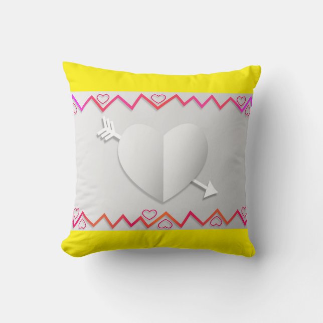 Arrow Heart Throw Pillow (Front)
