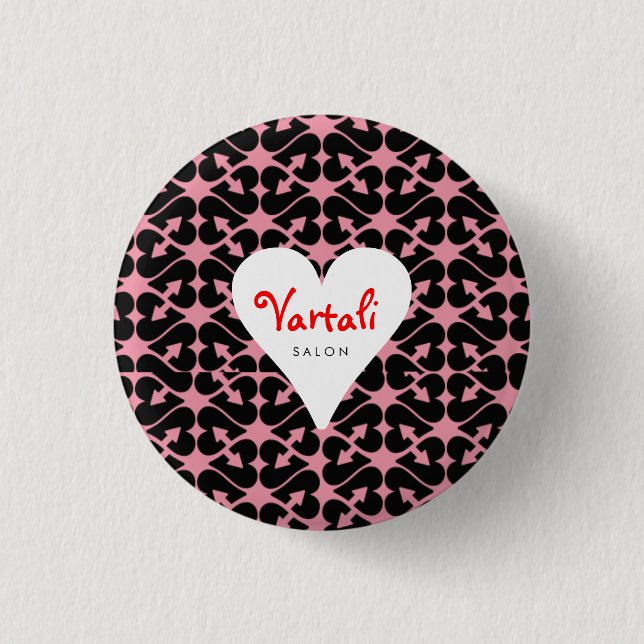Arrow Heart Vartali Round Button (Front)