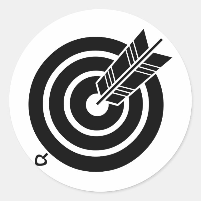 Arrow hit a round target classic round sticker (Front)