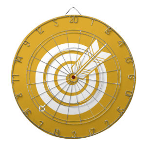 Arrow hit a round target dartboard