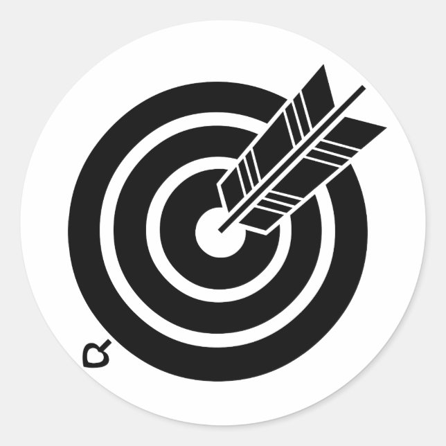 Arrow hit a round target Stickers & Labels (Front)