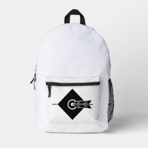 Arrow hit target printed backpack