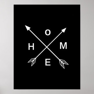 Arrow Home Art Print Black and White Minimal Art