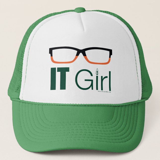 Arrow | IT Girl Glasses Graphic Trucker Hat (Front)