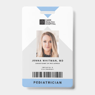 Arrow Medical Staff ID + Barcode Vertical Badge