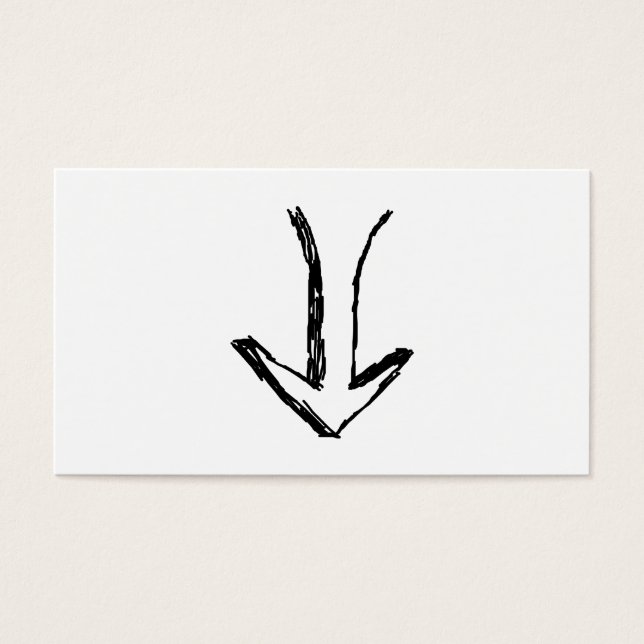 Arrow Pointing Down. Black and White. (Front)